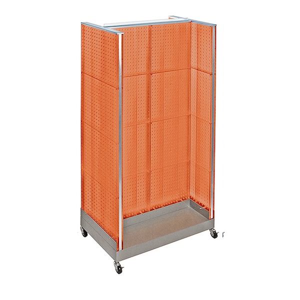 H-Unit Pegboard Floor Display on Wheeled Base